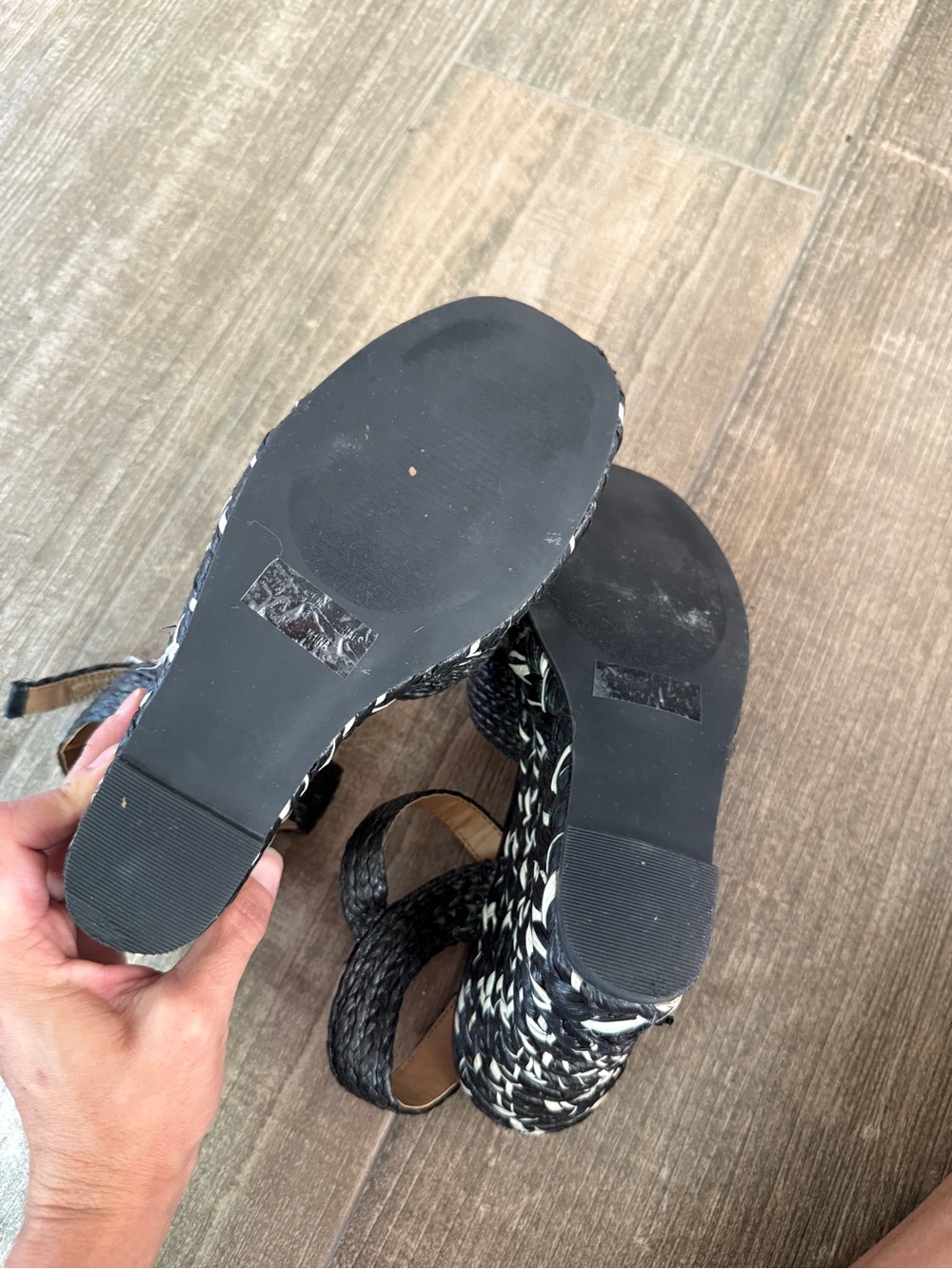 Dolce Vita Black Braided Wedge Sandals - Picture 3 of 3